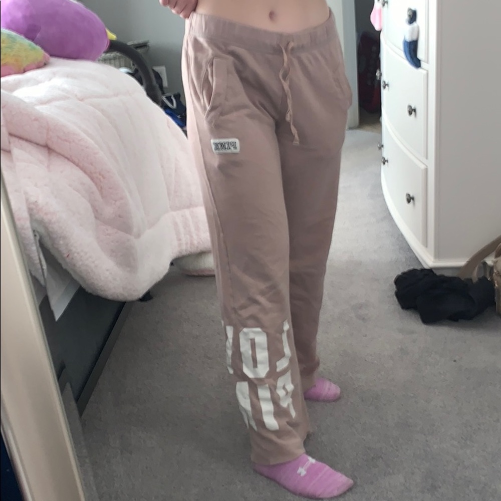 Blush boyfriend style sweatpants from PINK